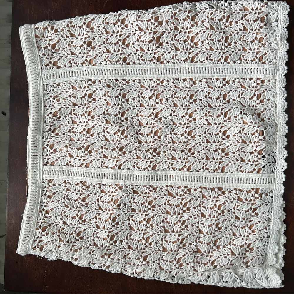 Elegant Cream Lace Skirt